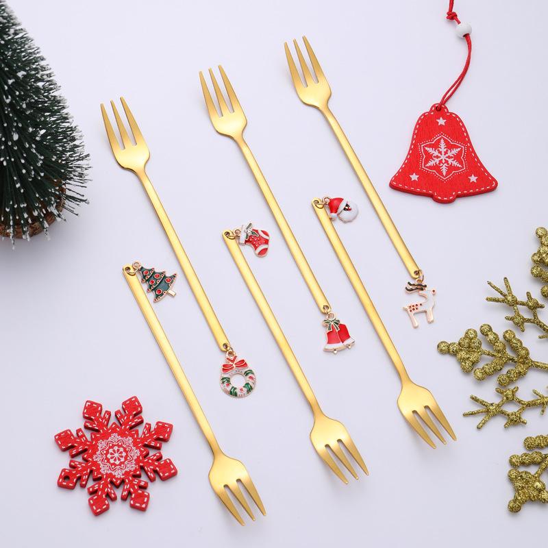 Yeouu | Christmas Decorations for Home - Christmas Metal Spoon Gift Set