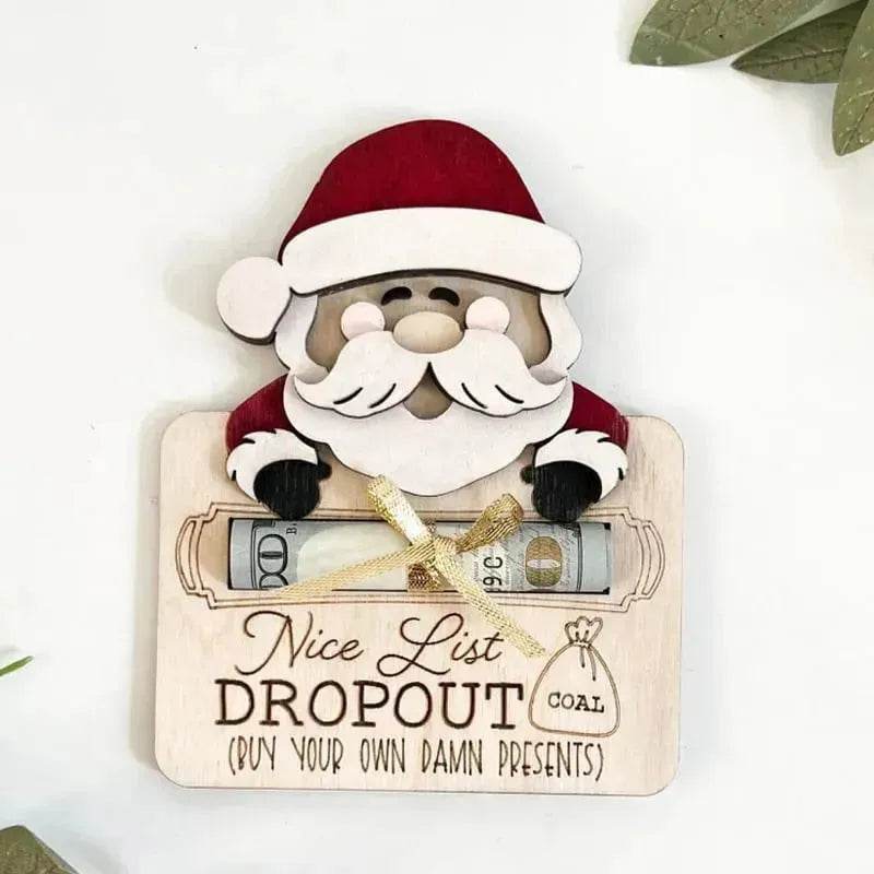 Yeouu | Wooden Cute Santa Claus Cash And Gifts Card Clamp Creative Christmas Decoration Ornaments