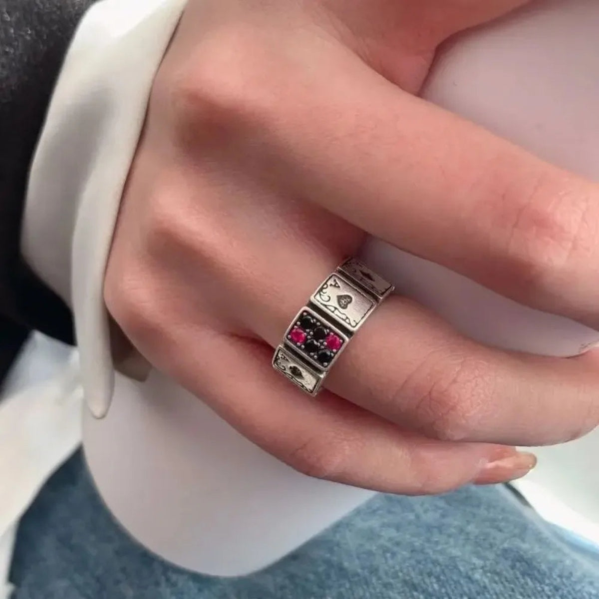 Ace Up Your Sleeve Poker Cards Ring
