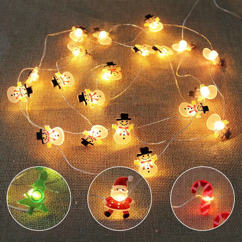 Yeouu | Christmas Elk Snowman Decoration LED Copper Wire String Lights