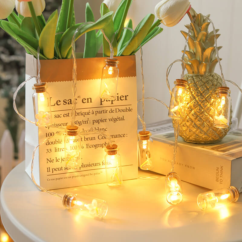 Yeouu | Christmas LED Wishing Bottle Tree Snow Battery Box Decorative String Light