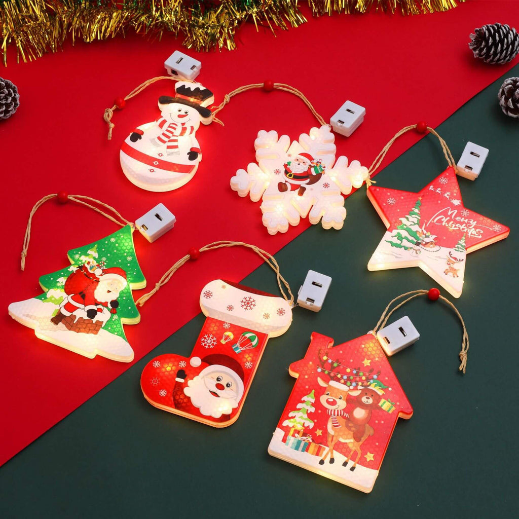 Yeouu | Christmas Decorative LED Plastic Painted Hanging Lights