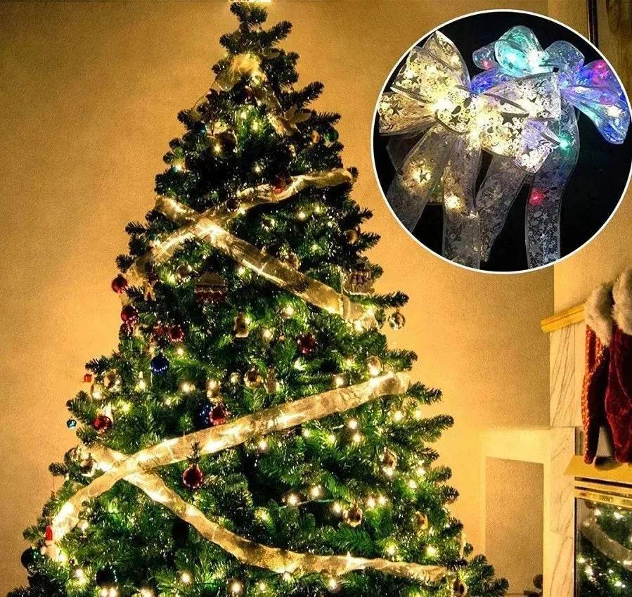 Yeouu | Fairy Lights String Christmas Ribbon Bow Tie