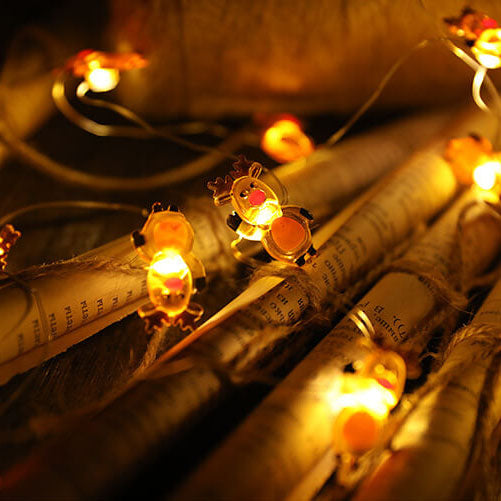 Yeouu | Christmas Elk Snowman Decoration LED Copper Wire String Lights