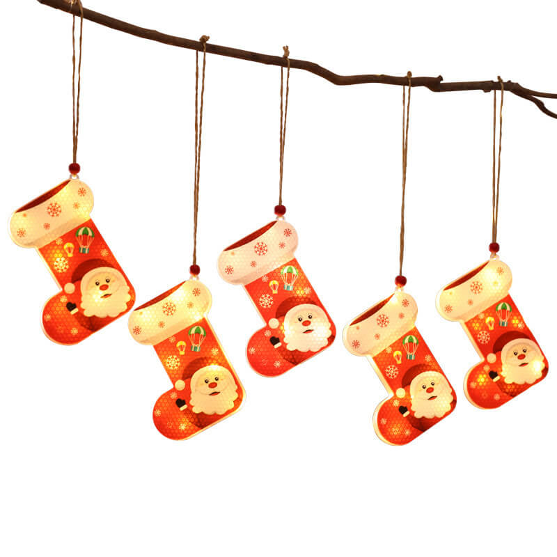 Yeouu | Christmas Decorative LED Plastic Painted Hanging Lights