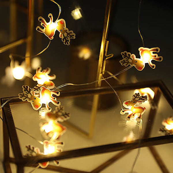 Yeouu | Christmas Elk Snowman Decoration LED Copper Wire String Lights