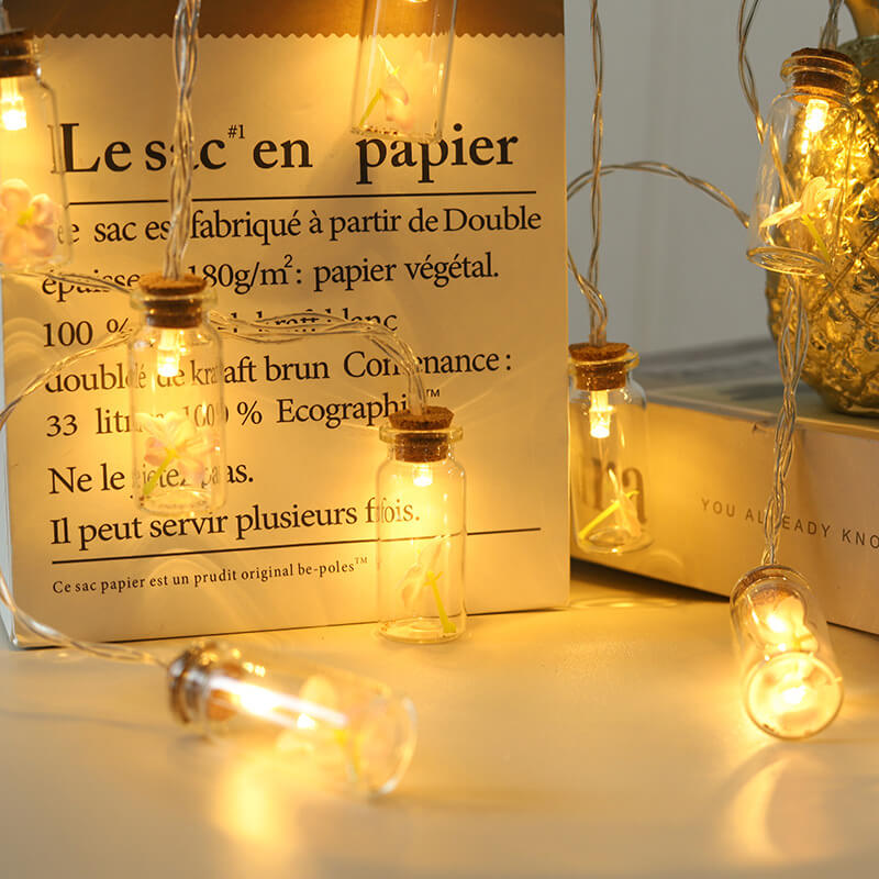 Yeouu | Christmas LED Wishing Bottle Tree Snow Battery Box Decorative String Light