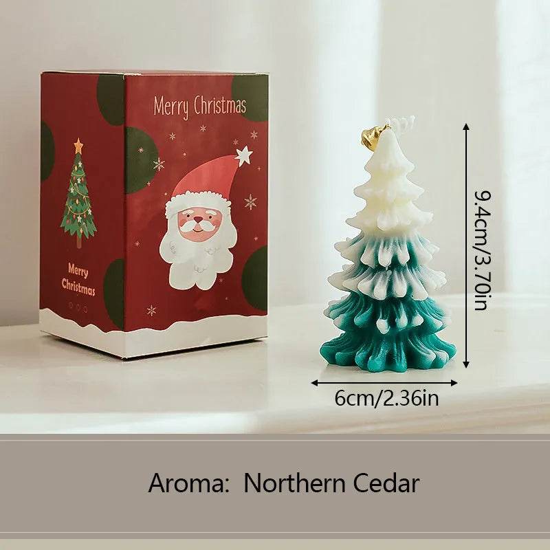 Yeouu | Merry Christmas Candle 3D Xmas Tree Shaped Aromatherapy Candles Ornaments Navidad New Year Party Home Decor Xmas Gift