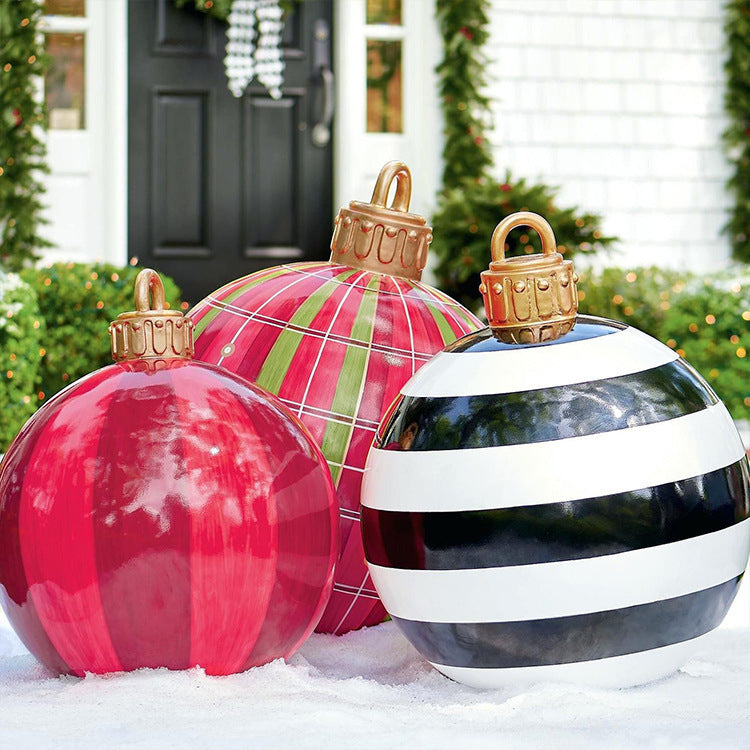 Yeouu | Inflatable Christmas Ball Outdoor Decoration 60cm – Weather Resistant PVC Christmas Decoration