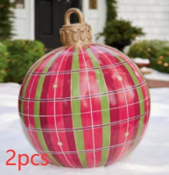 Yeouu | Inflatable Christmas Ball Outdoor Decoration 60cm – Weather Resistant PVC Christmas Decoration