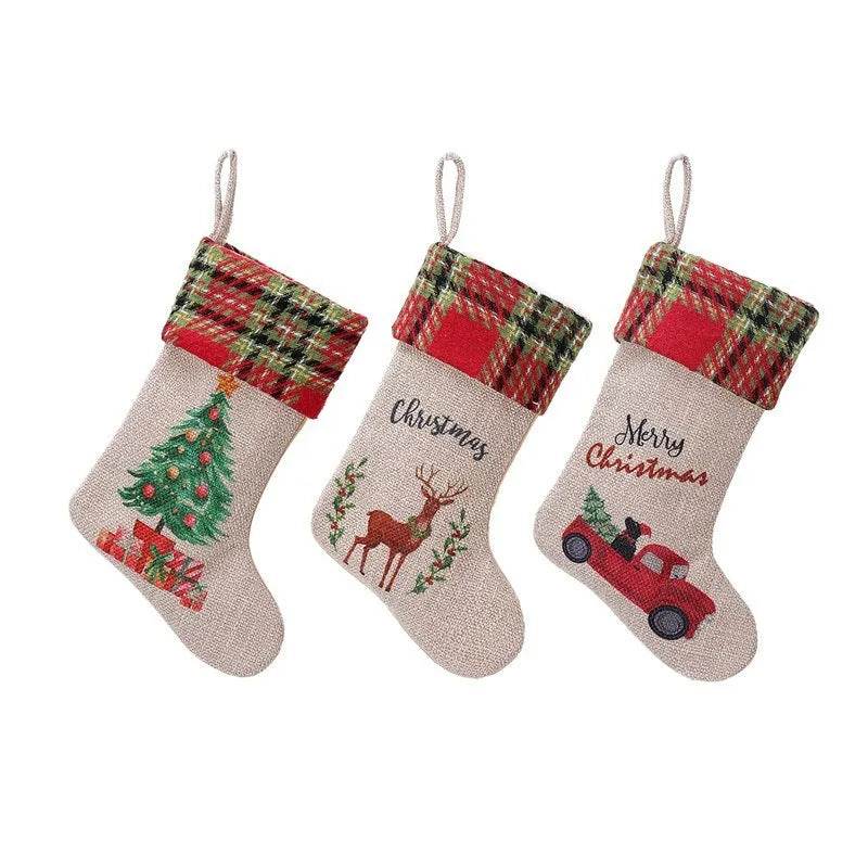 Yeouu | Christmas Decoration Supplies Car Linen Stockings Suit
