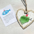 Christmas Fish Sea Glass Ornament