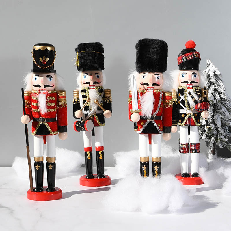 Classic nutcracker figure made of wood for festive decoration