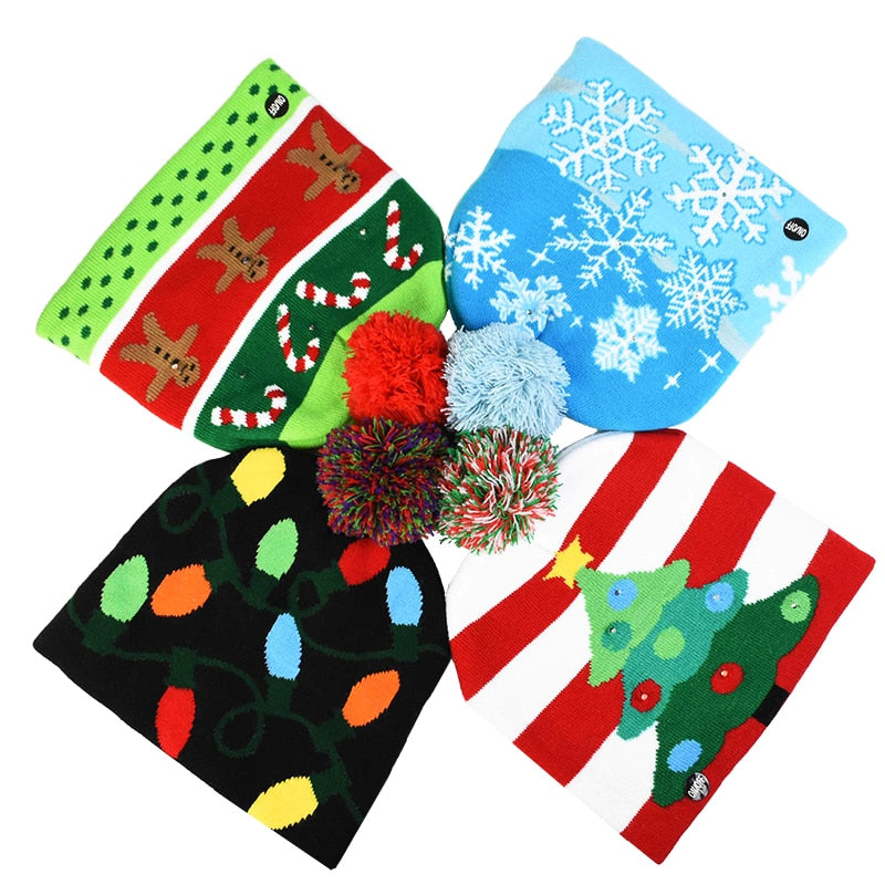 Yeouu | 🎅LED Christmas Knitted Hats Light up Xmas Beanie