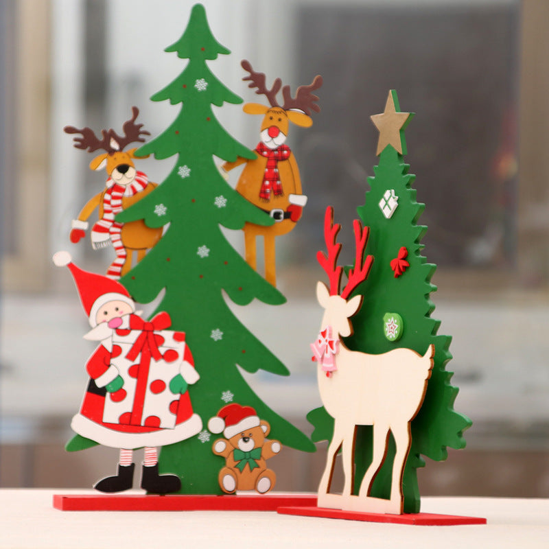 Decorative Christmas Tree with Reindeer Figurine Yeouu