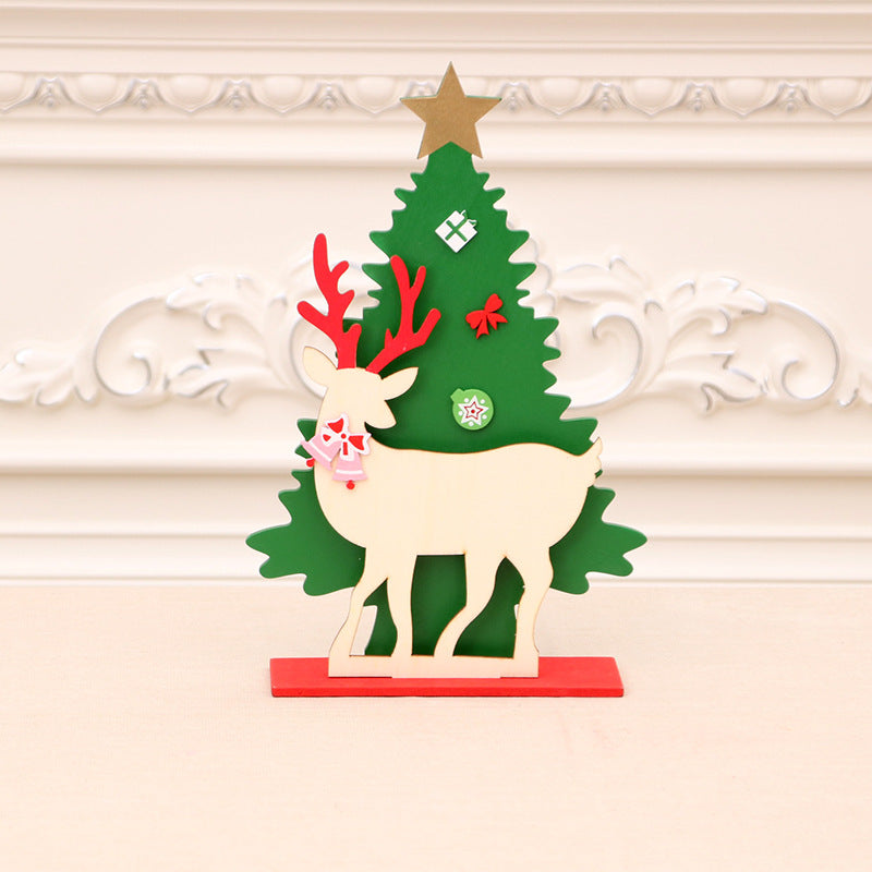 Decorative Christmas Tree with Reindeer Figurine Yeouu