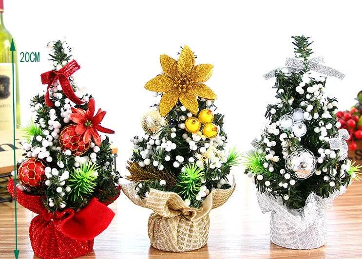 Yeouu | Christmas Ornaments Tree 20cm Mini Christmas Decoration Tree Christmas Day Mall Decoration Desktop Ornaments Small Tree