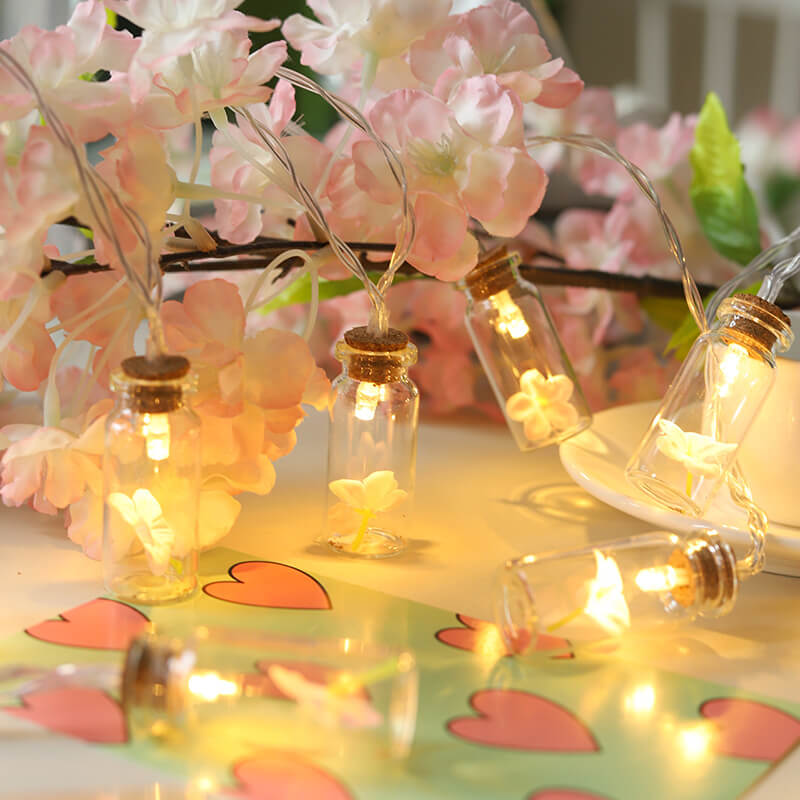 Yeouu | Christmas LED Wishing Bottle Tree Snow Battery Box Decorative String Light