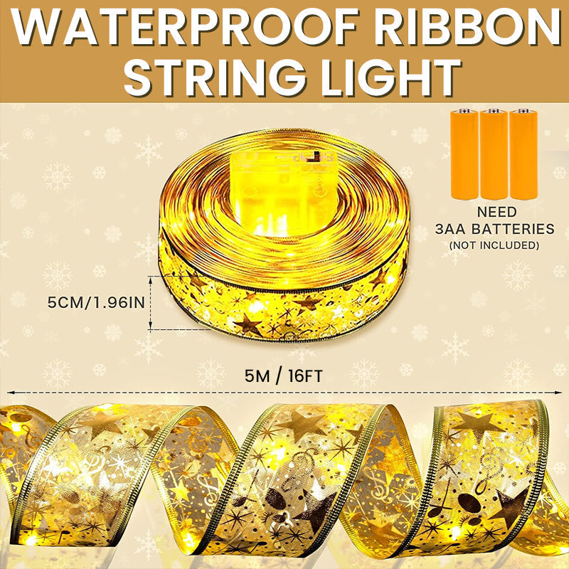 Yeouu | Ribbon Christmas tree decorative lights