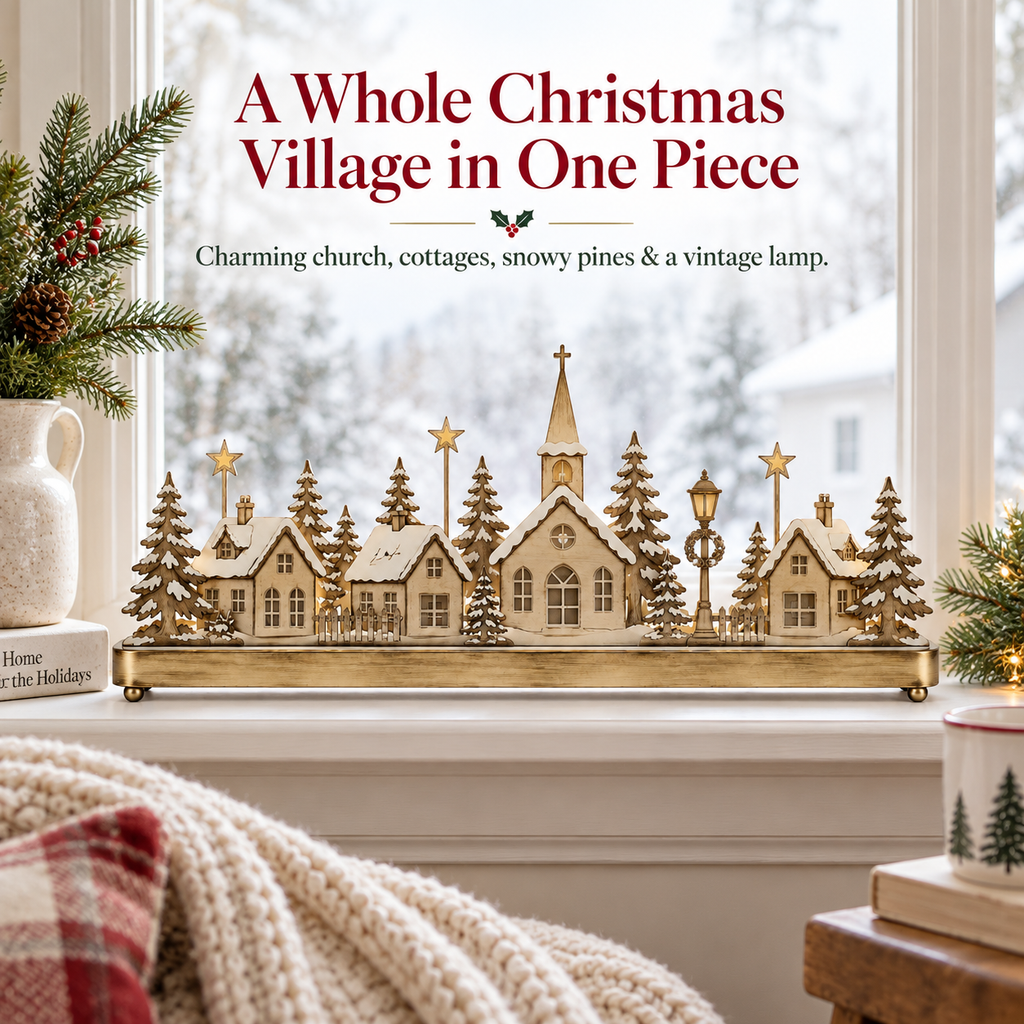 Pre-Lit Christmas Village Window Sill Light