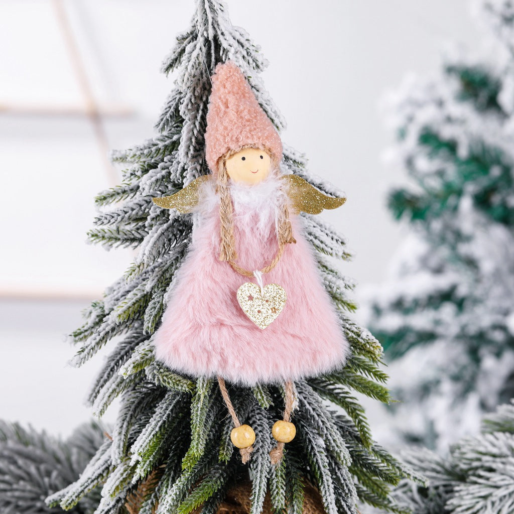 Yeouu | Plush girl doll Christmas tree pendant