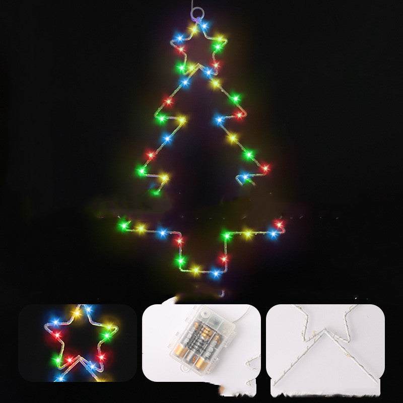 Yeouu | Wrought Iron Christmas Tree Shaped Hanging Window Ornament