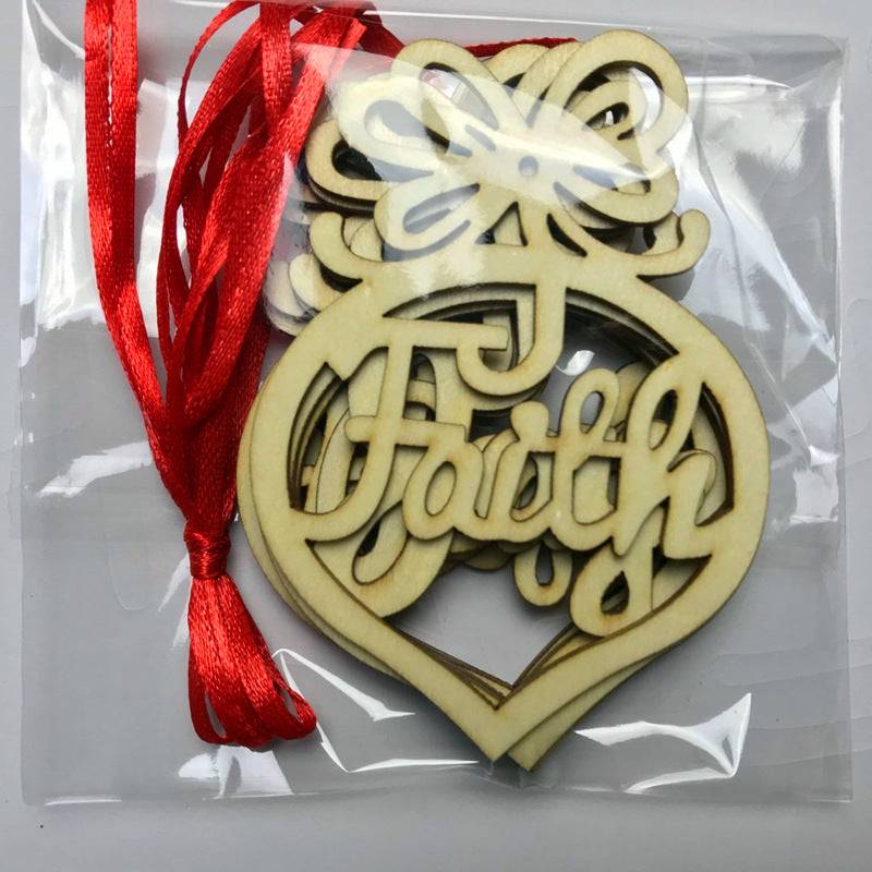 Yeouu | Christmas hanging wooden hollow pendant 6 piece set