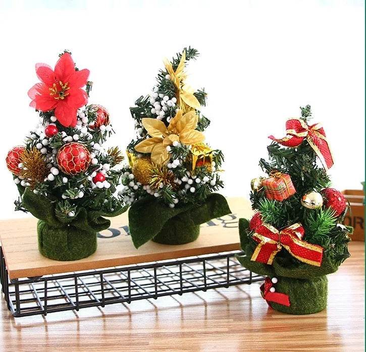 Yeouu | Christmas Ornaments Tree 20cm Mini Christmas Decoration Tree Christmas Day Mall Decoration Desktop Ornaments Small Tree