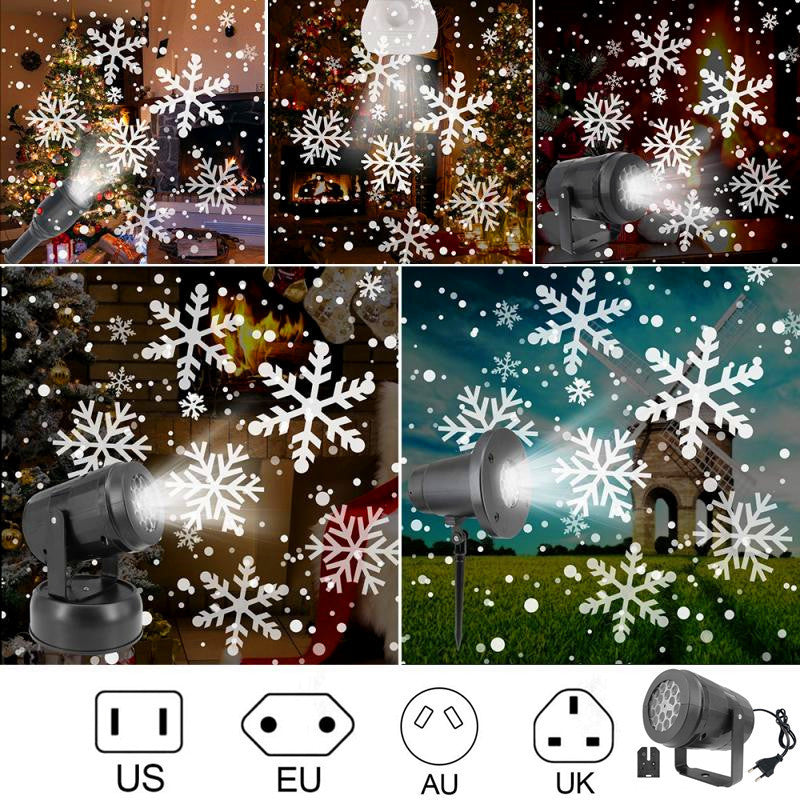 Yeouu | LED Christmas Projector Snowflake Light Show – Waterproof Outdoor Lamp with 16 Patterns