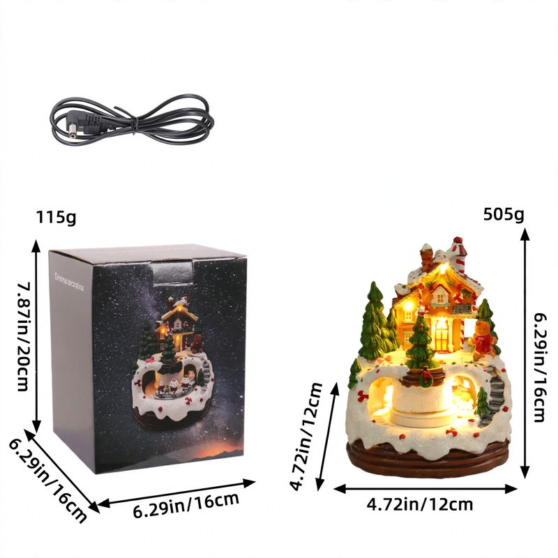 Illuminated music house with night light function