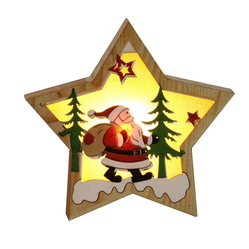 Illuminated Wooden Christmas Ornament Yeouu