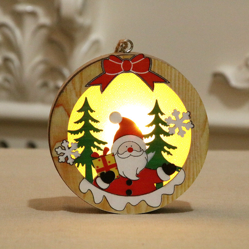 Illuminated Wooden Christmas Ornament Yeouu