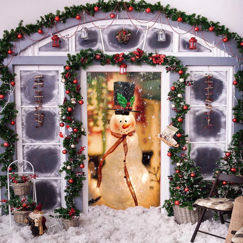 Yeouu | Christmas Door Cover | Fabric Front Door Decoration | Washable & Reusable | 91×203cm