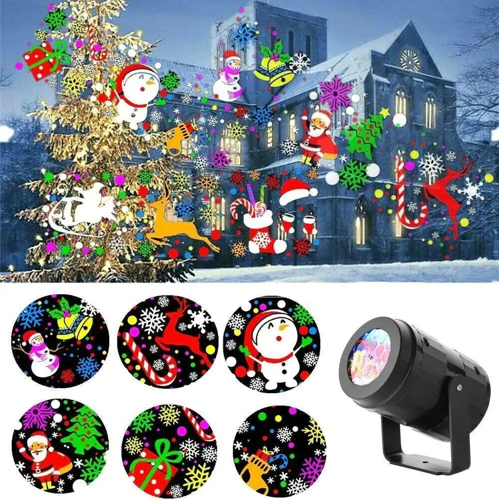 Yeouu | LED Christmas Projector Snowflake Light Show – Waterproof Outdoor Lamp with 16 Patterns