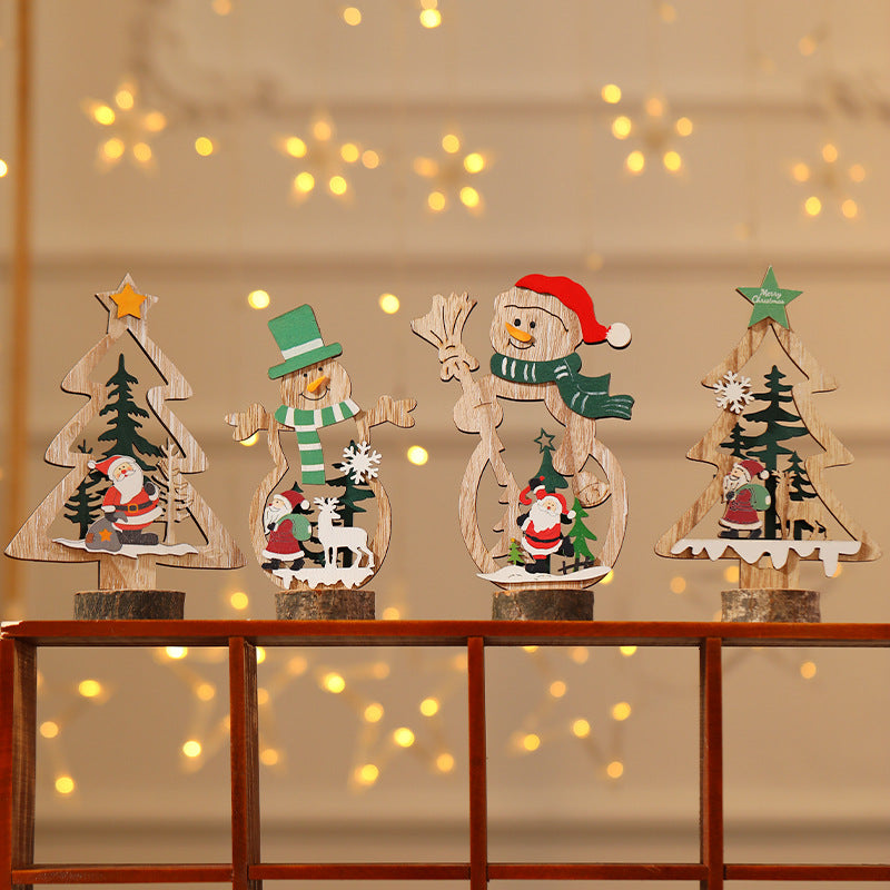 Decorative Wooden Christmas Tree Ornament Yeouu