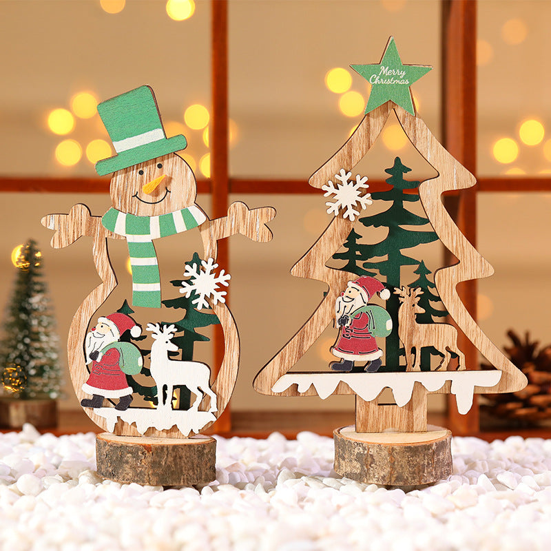 Decorative Wooden Christmas Tree Ornament Yeouu