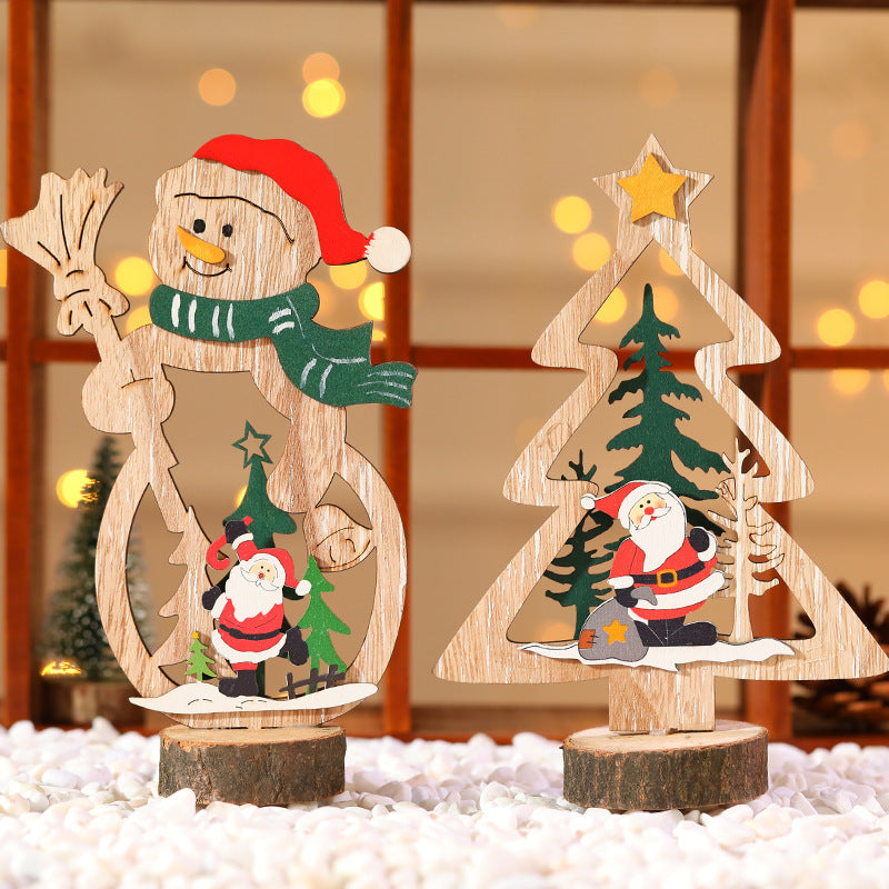 Decorative Wooden Christmas Tree Ornament Yeouu