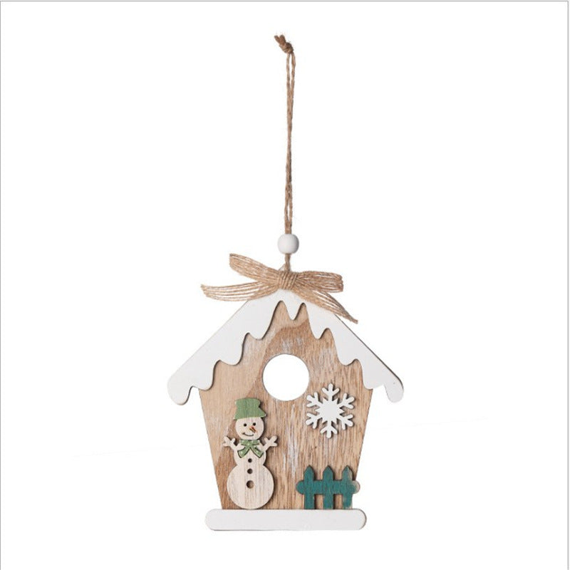 Decorative Wooden Christmas House Ornament Yeouu