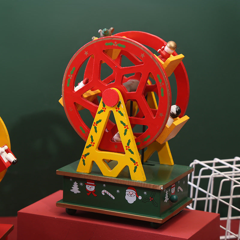 Wooden Ferris Wheel Music Box for Christmas