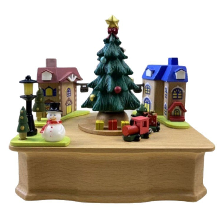 Decorative wooden Christmas music box