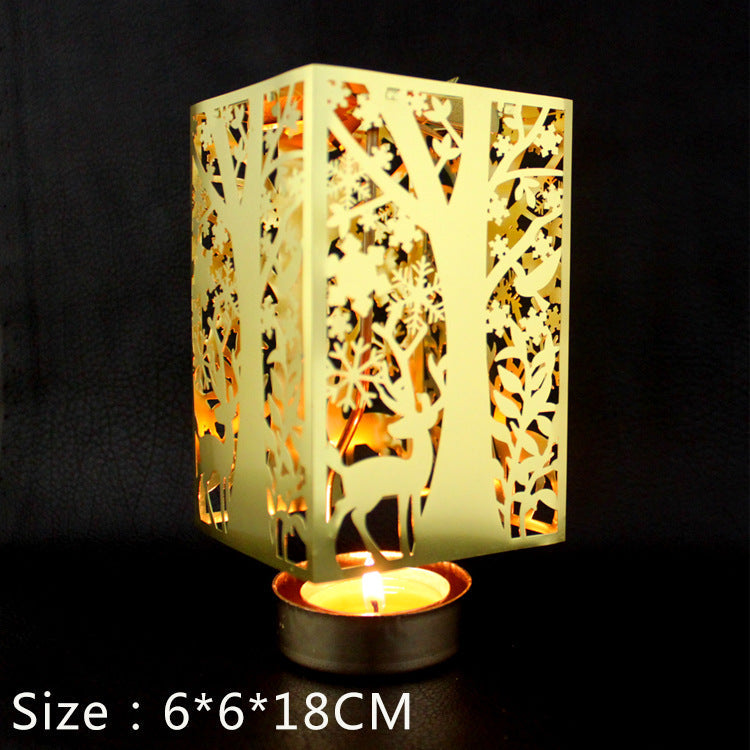 Rotating metal candle holder, copper, round