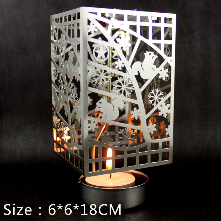 Rotating metal candle holder, copper, round