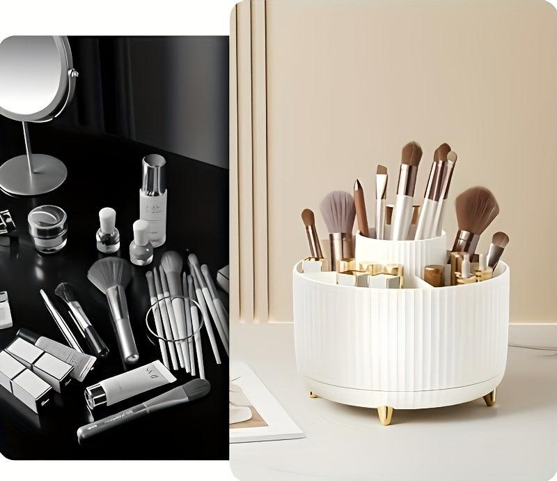 Yeouus | GlamSpin – 360° Rotating Makeup & Desk Organiser with 5 Compartments