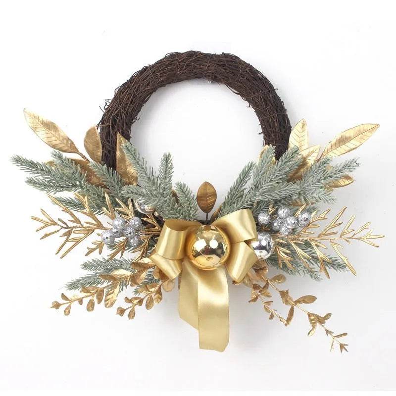 Yeouu | Golden Christmas Plastic Wire Garland Rattan Decorations