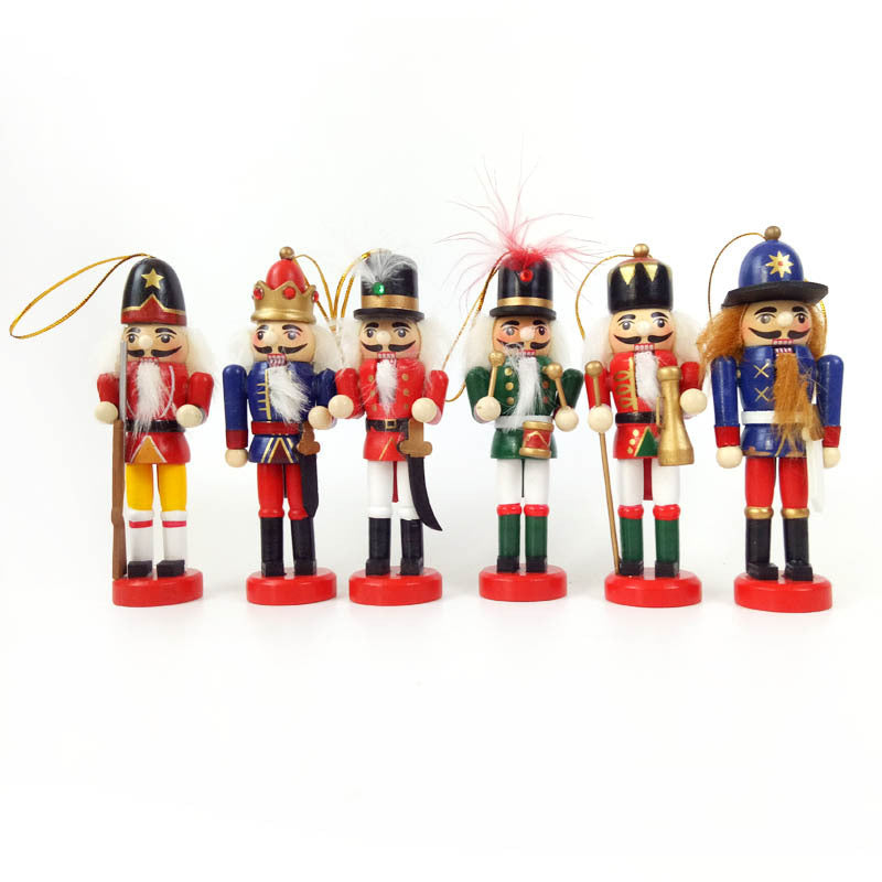 Wood Nutcracker Figures, Set of 6, Christmas Decoration