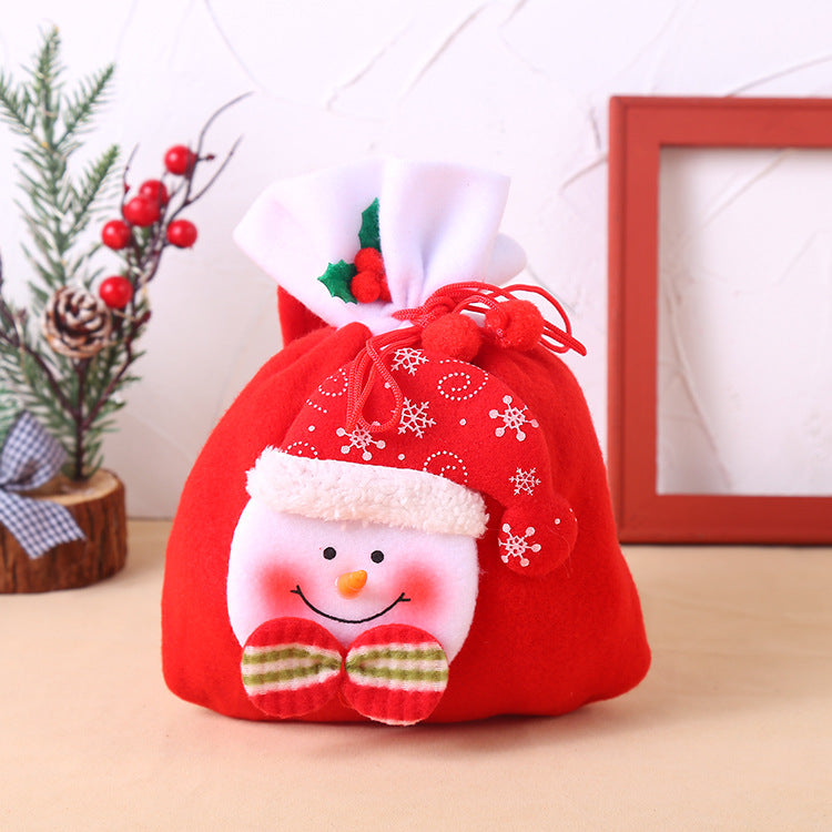 Yeouu | Christmas Decoration Christmas gift bag cloth bag backpack brushed Santa Snowman gift candy