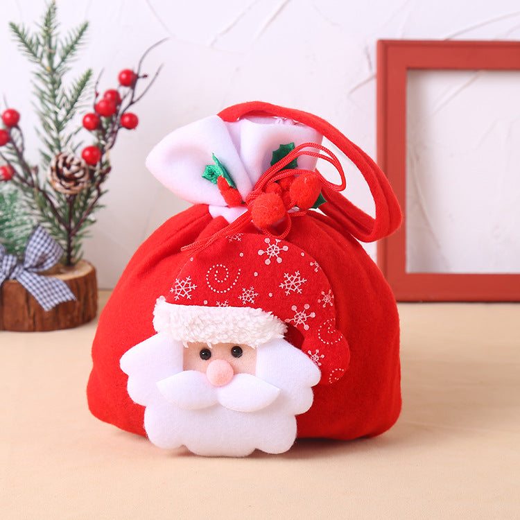 Yeouu | Christmas Decoration Christmas gift bag cloth bag backpack brushed Santa Snowman gift candy