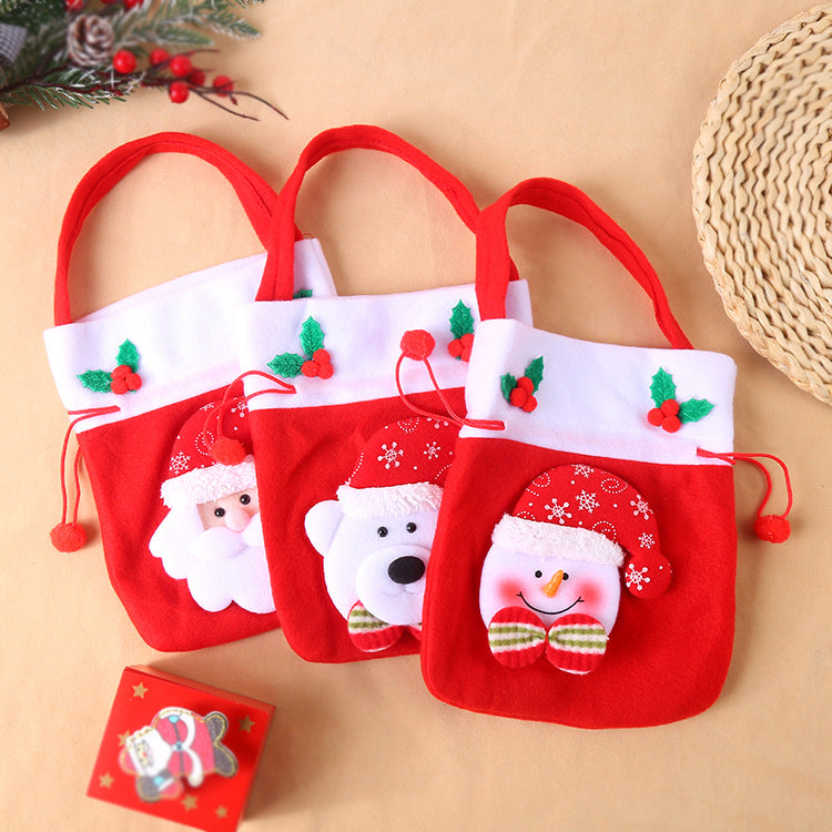 Yeouu | Christmas Decoration Christmas gift bag cloth bag backpack brushed Santa Snowman gift candy