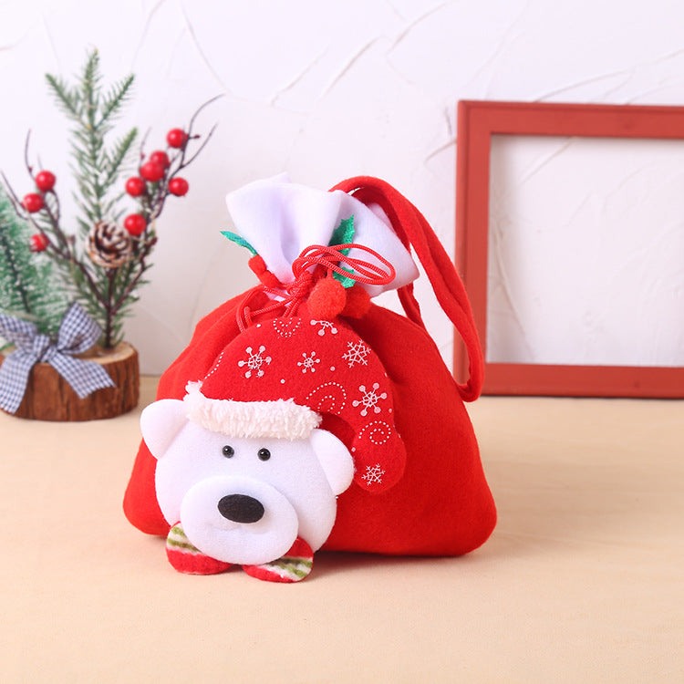 Yeouu | Christmas Decoration Christmas gift bag cloth bag backpack brushed Santa Snowman gift candy