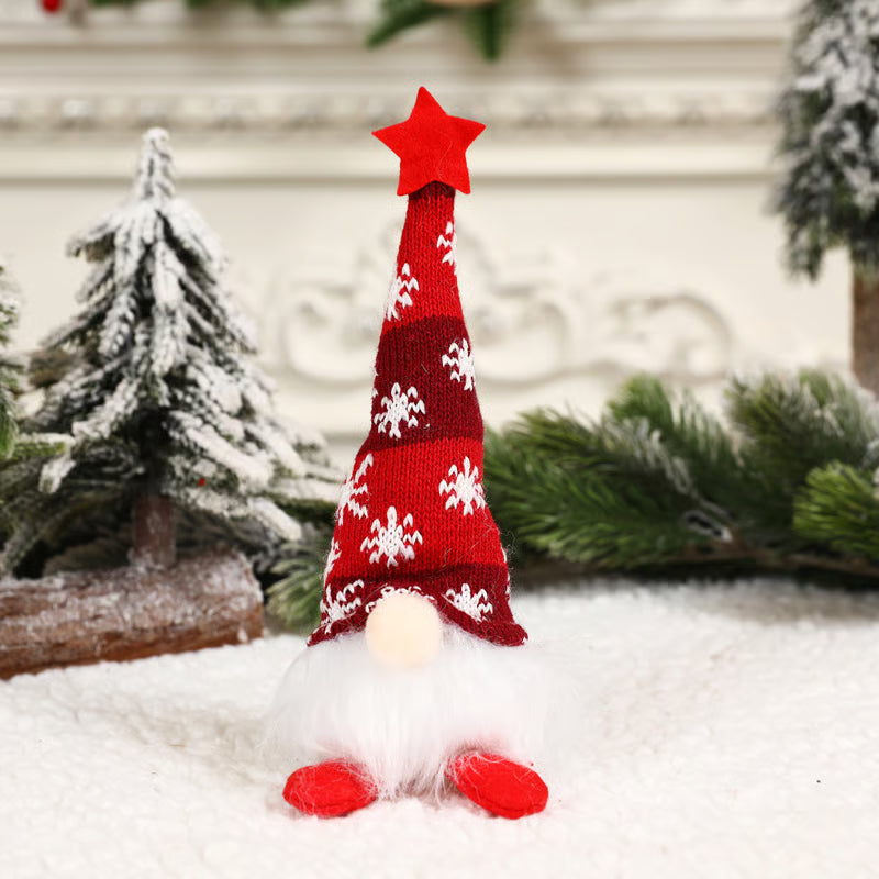 Yeouu | Christmas Gnome Decoration | LED Light | Nordic Holiday Figurine Set